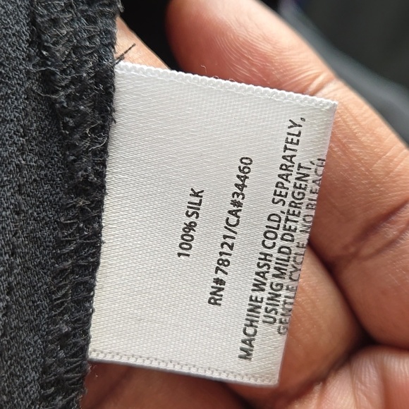 Eileen Fisher black button down sleeveless Dress With Side Slits 100% silk - Picture 5 of 9